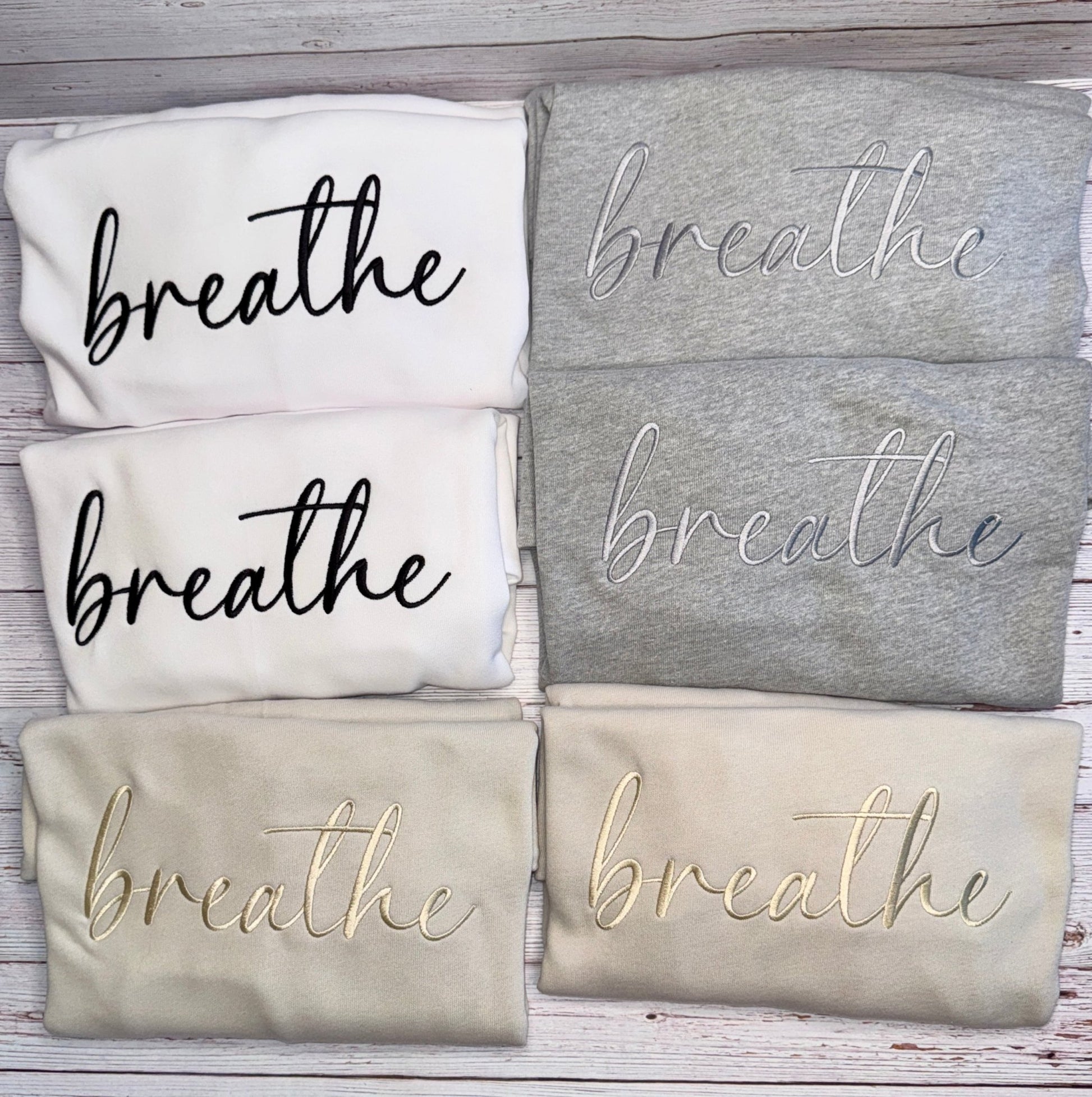 Breathe Embroidered Sweatshirt | Caleb’s Kindness Project Collection | Mindfulness & Self - Care Apparel - Candicouturedesigns
