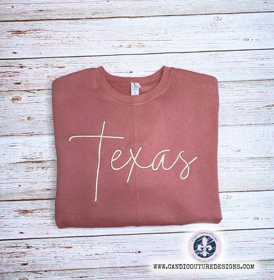 Custom Embroidered State Sweatshirt | Custom State Pride Apparel for All 50 States - Candicouturedesigns