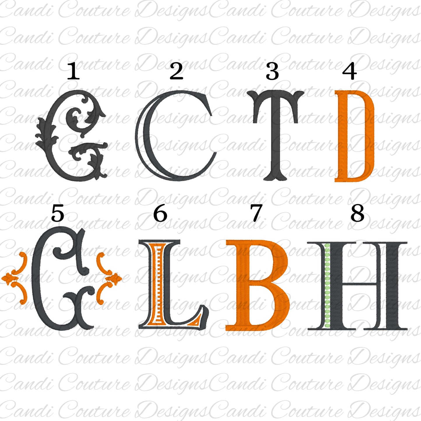 Custom Halloween Monogram Wreath Sash | Personalized Front Door Decor - Candicouturedesigns