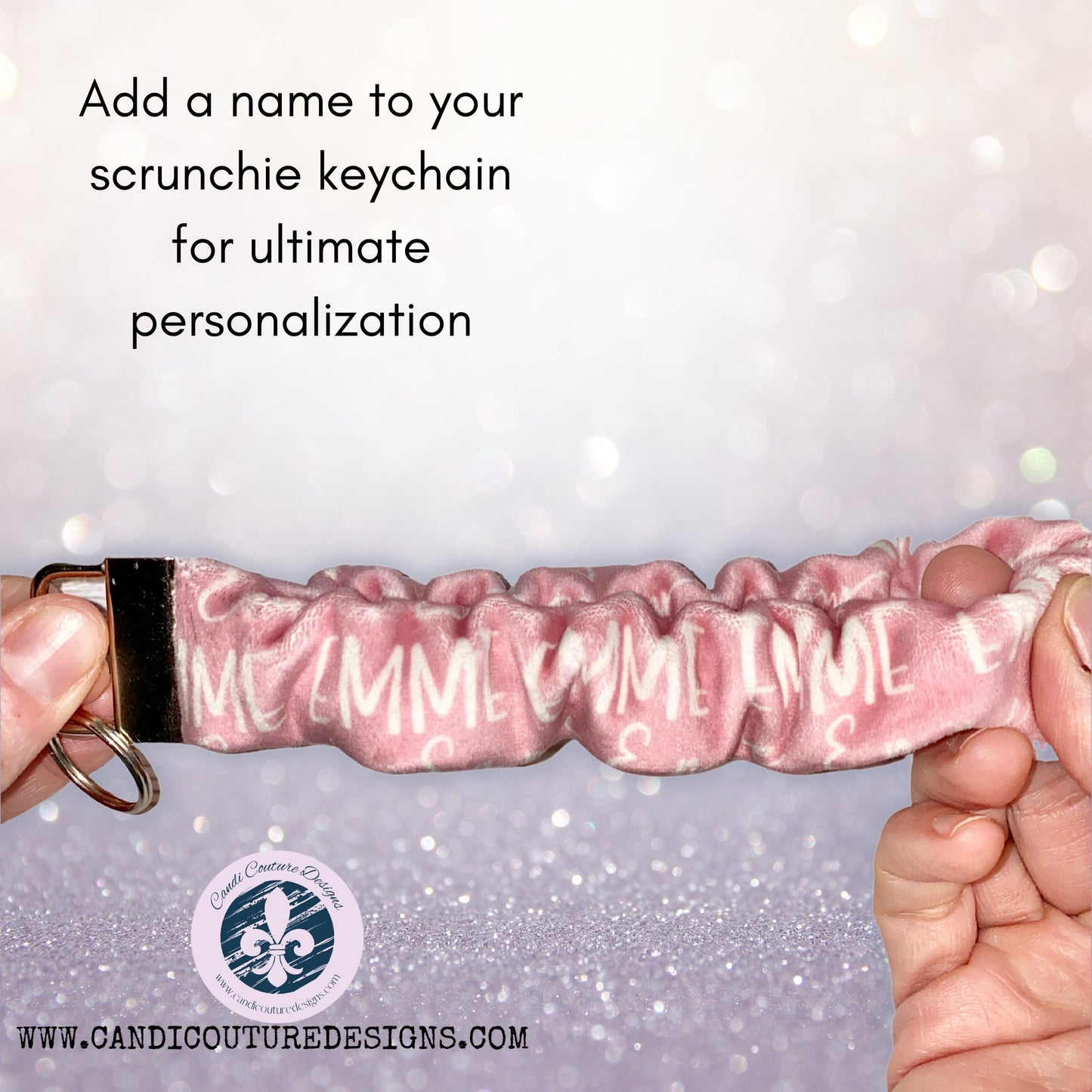 Personalized Plush Velour Scrunchie Keychain: Customizable Trendy Key Holder – Stylish Velvet Key Accessory - Candicouturedesigns