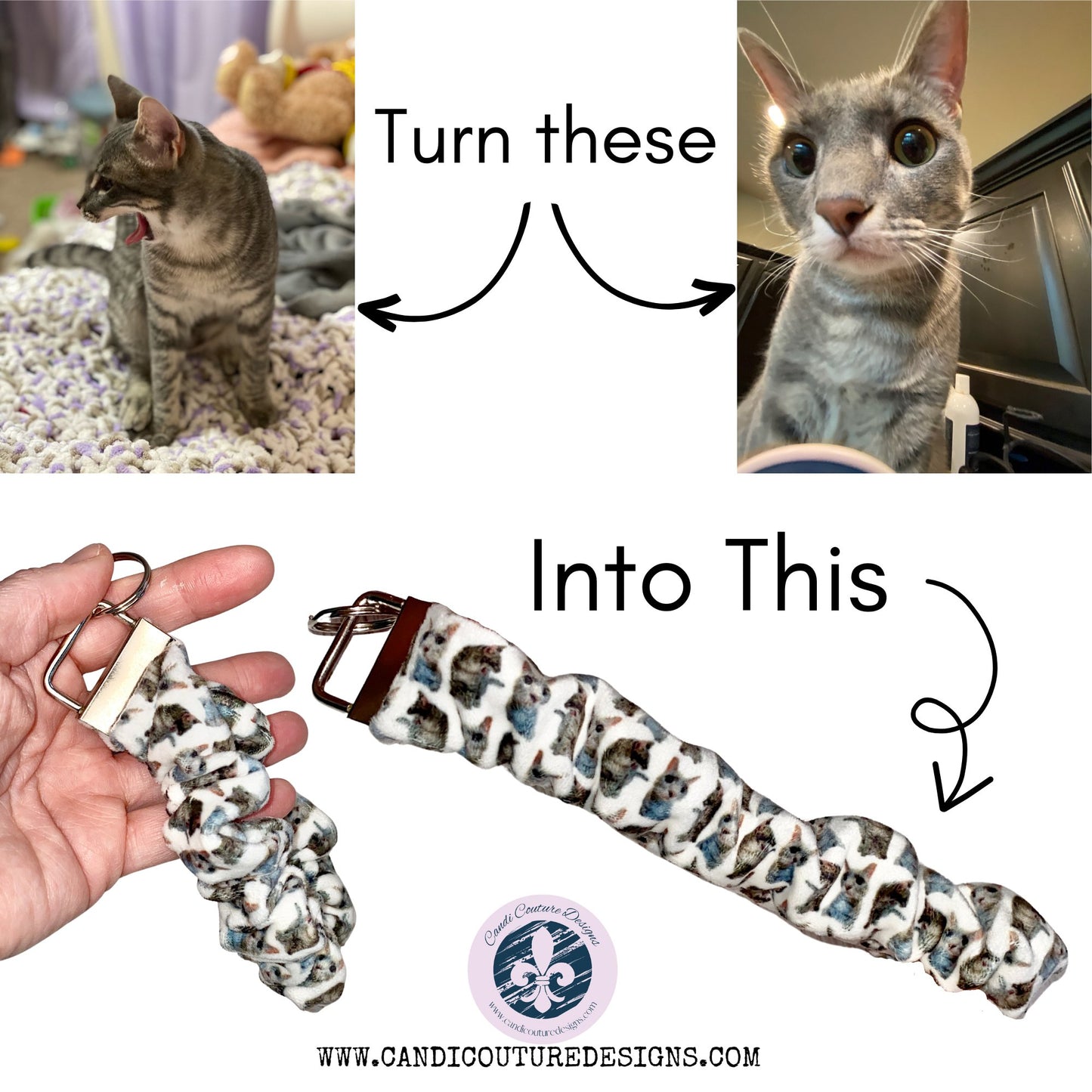 Personalized Plush Velour Scrunchie Keychain: Customizable Trendy Key Holder – Stylish Velvet Key Accessory - Candicouturedesigns