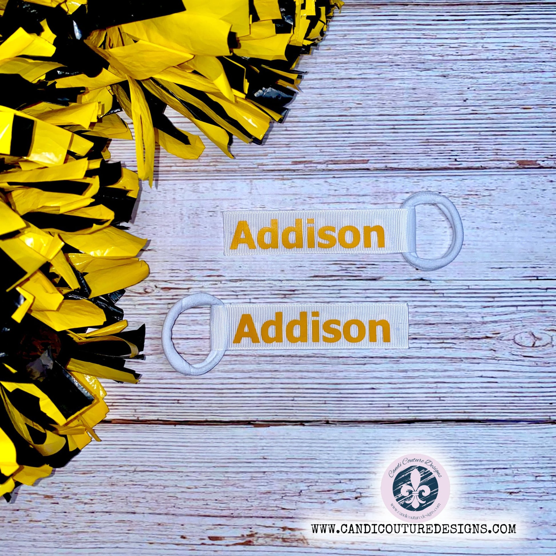 Personalized Pom Tags for Cheerleaders and Dance Teams - Candicouturedesigns