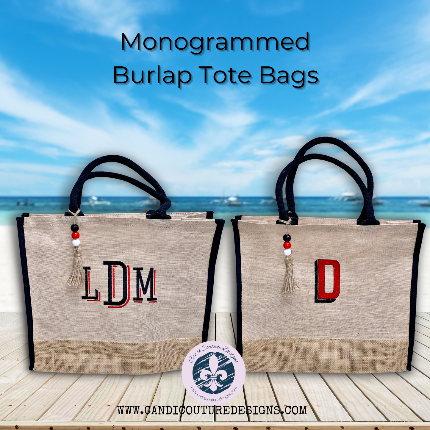 Burlap Beach Tote Bag - Stylish and Sustainable