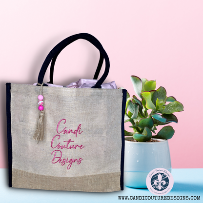 Custom Burlap Tote - Embroidered Eco Bag
