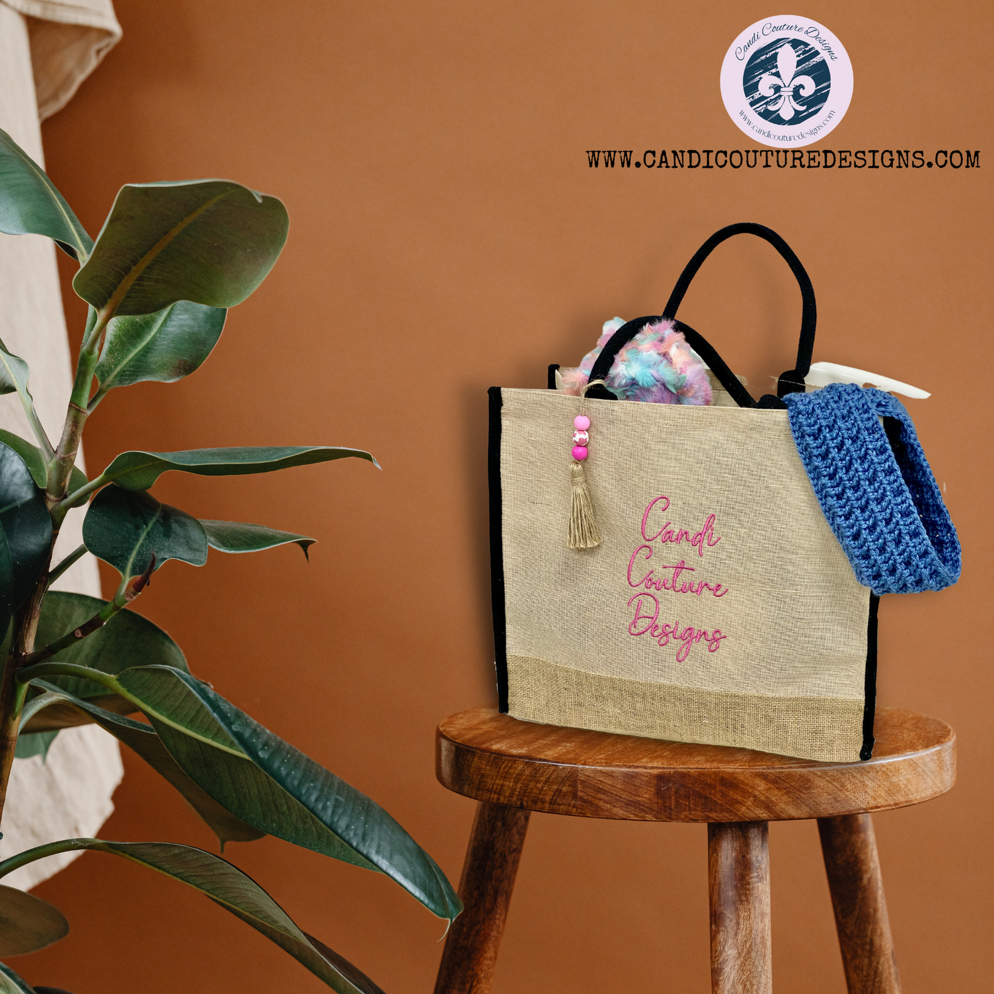 Custom Burlap Tote - Embroidered Eco Bag