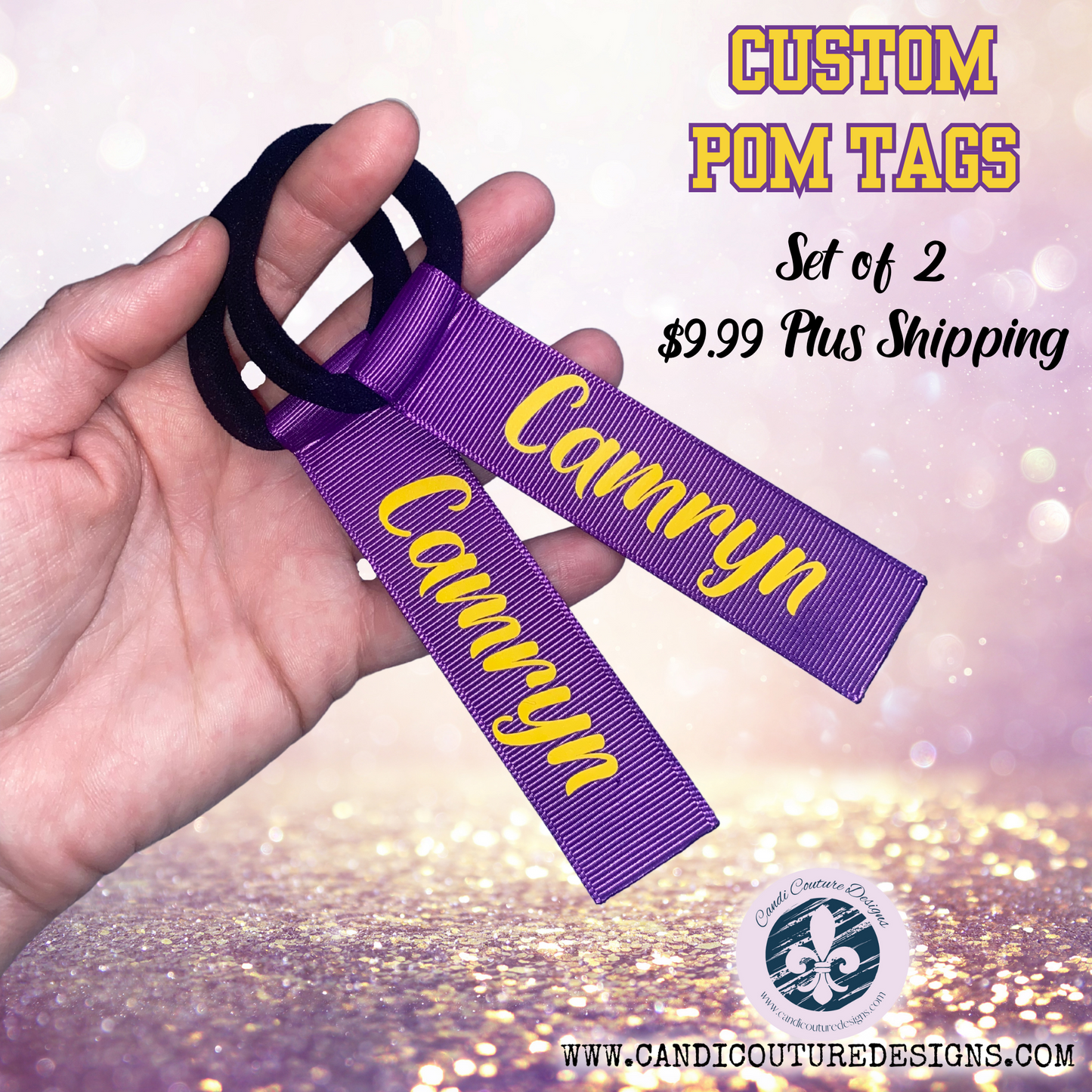 Custom Cheer Pom Pom Tags | Personalized Accessories for Teams