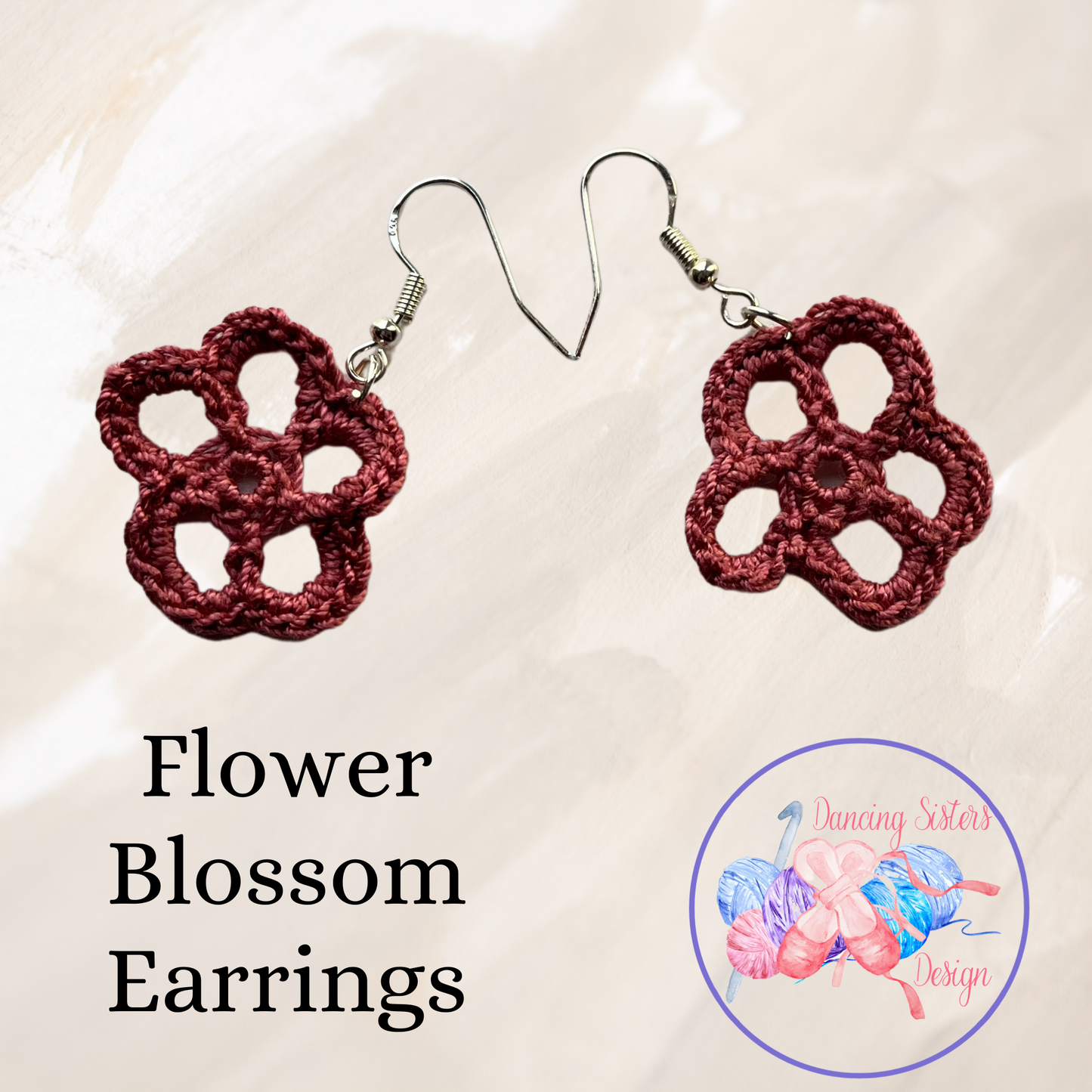 Flower Blossom Earrings Crochet Pattern PDF | Instant Download | Beginner Friendly