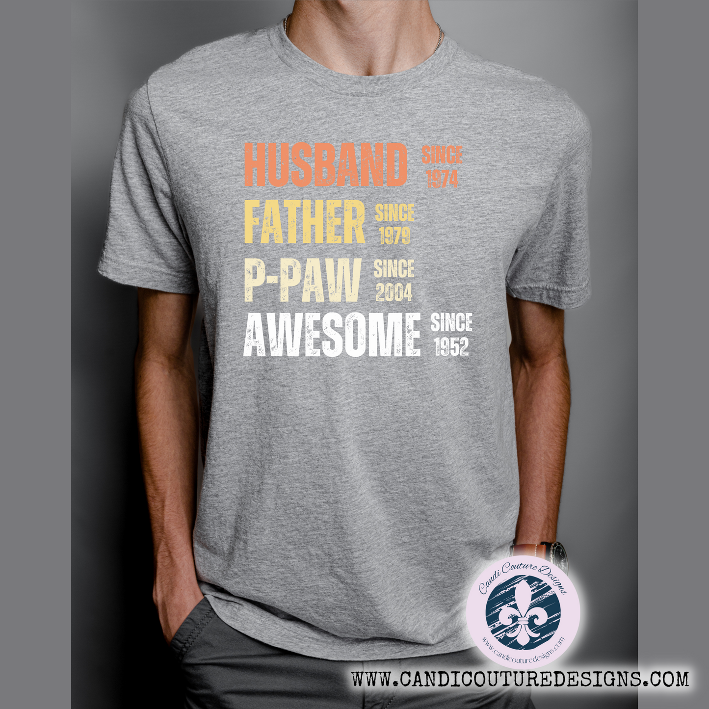 Husband Father Grandpa Awesome Graphic Tee | Father's Day Gift