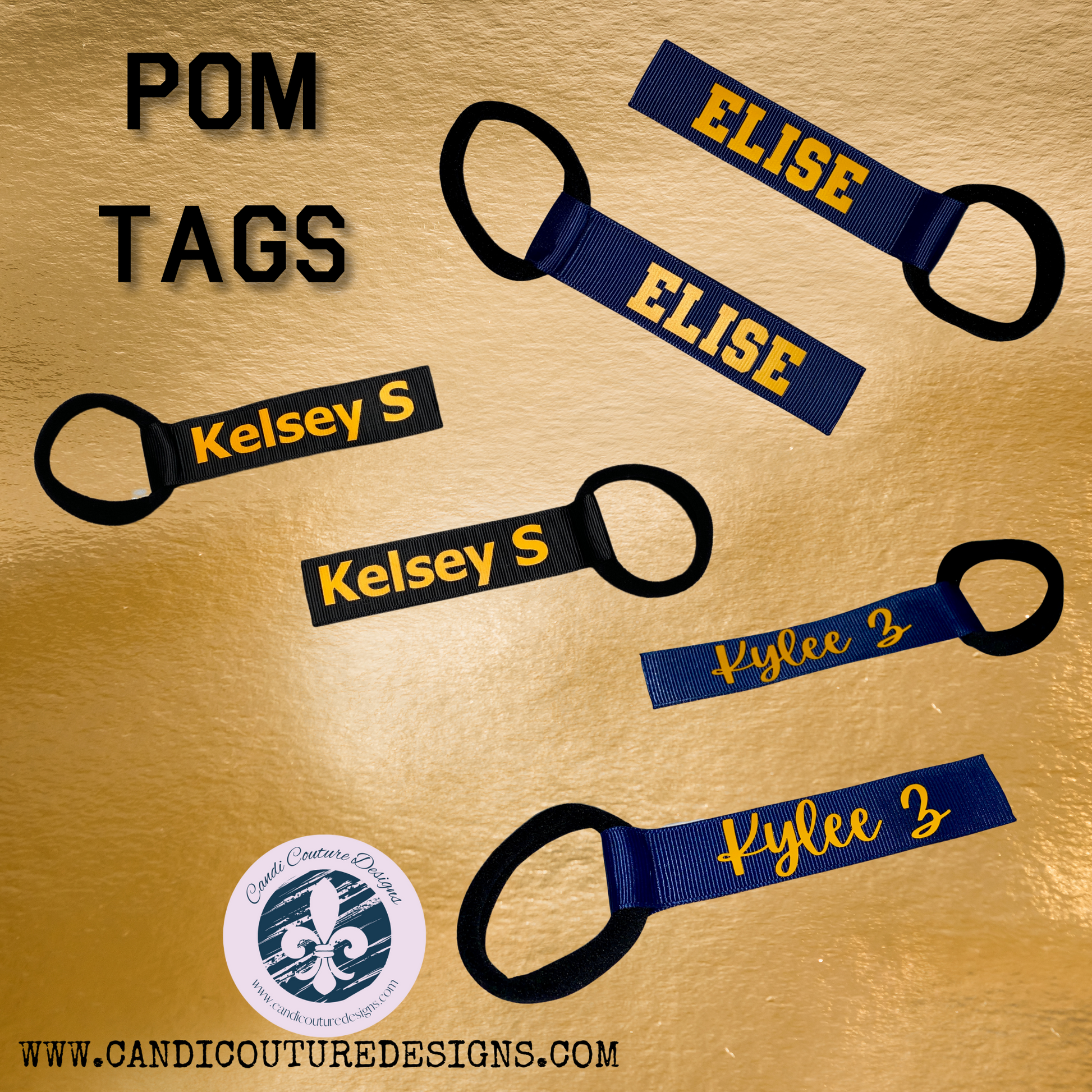 Custom Cheer Pom Pom Tags  Personalized Accessories for Teams