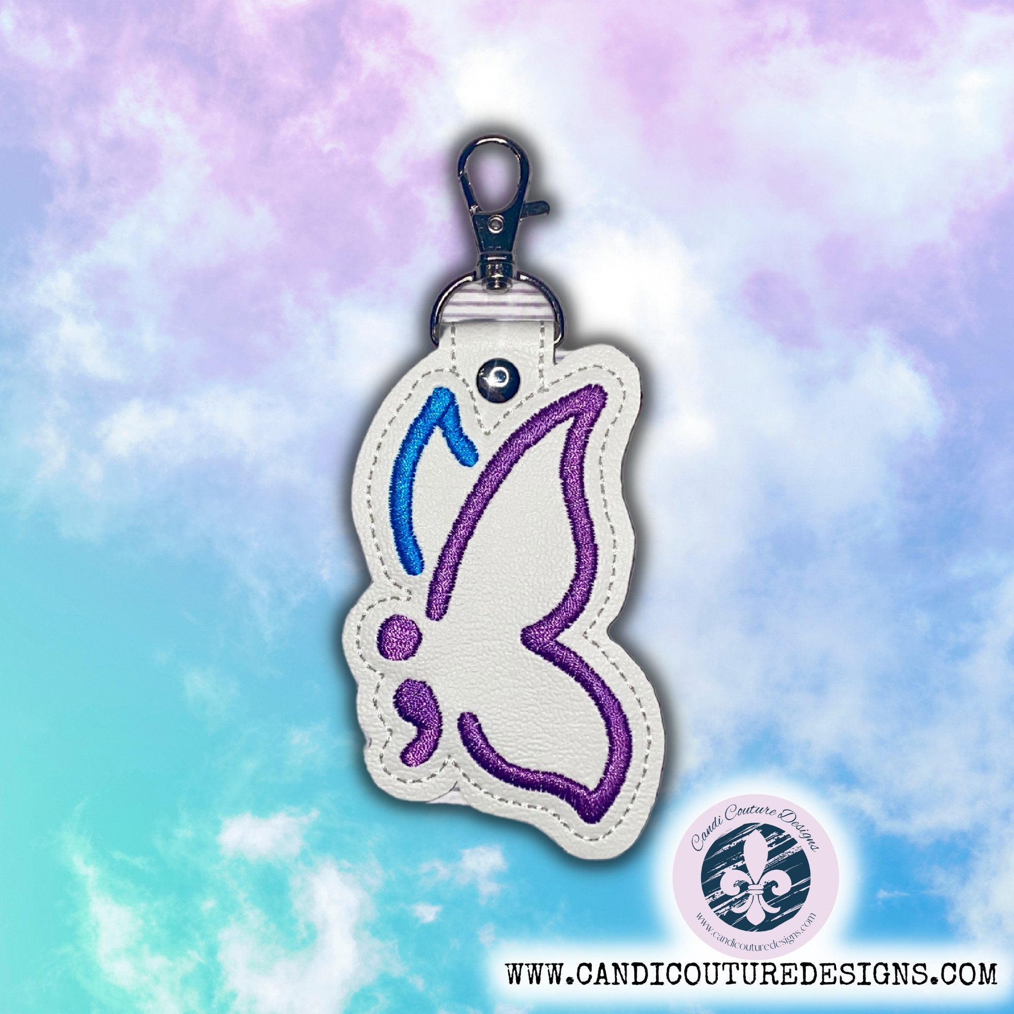 Butterfly Semicolon Keychain | Caleb’s Kindness Project | Suicide Awar ...