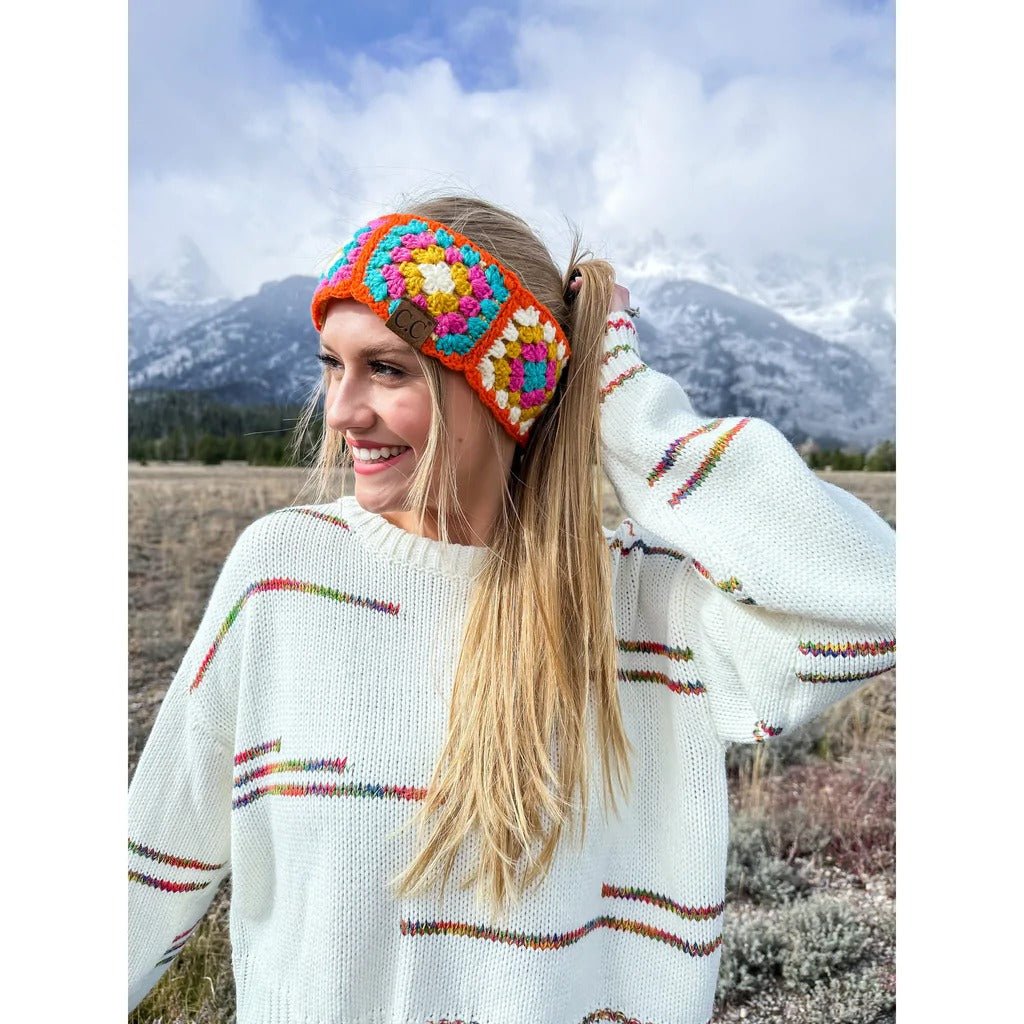 C.C Fuzzy Lined Crochet Head Wrap | Winter Ear Warmer Headband | Ready to Ship - Candicouturedesigns