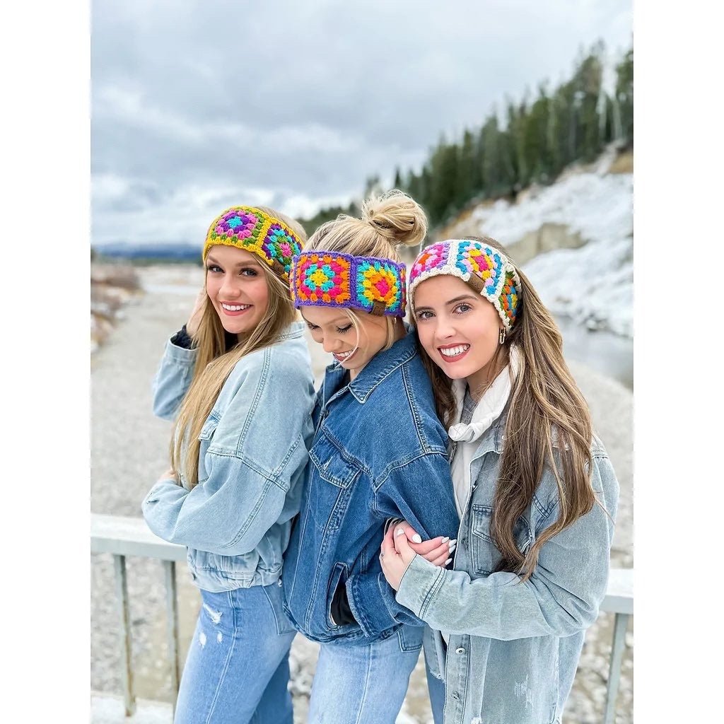 C.C Fuzzy Lined Crochet Head Wrap | Winter Ear Warmer Headband | Ready to Ship - Candicouturedesigns