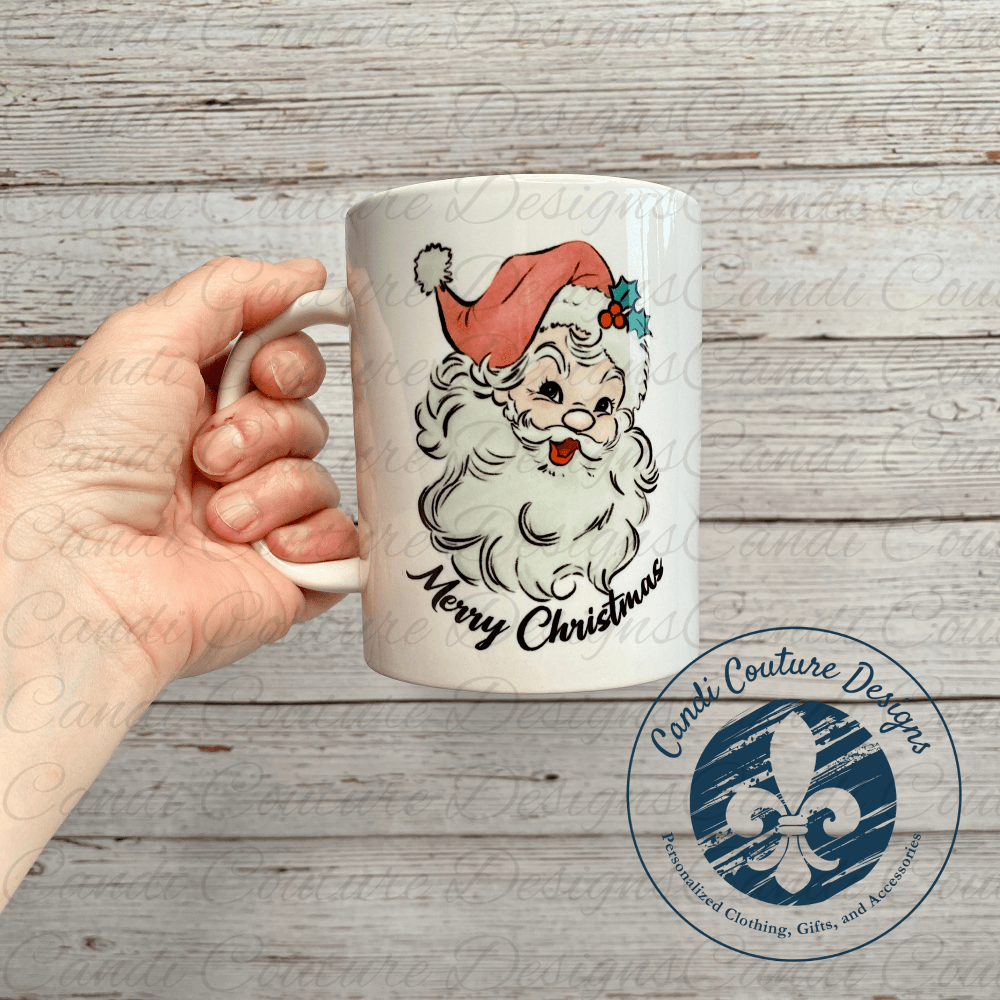 Christmas Mugs – Vintage Santa & Heaux Heaux Heaux Holiday Coffee Cups – Retro Christmas Gifts – Festive Holiday Drinkware - Candicouturedesigns