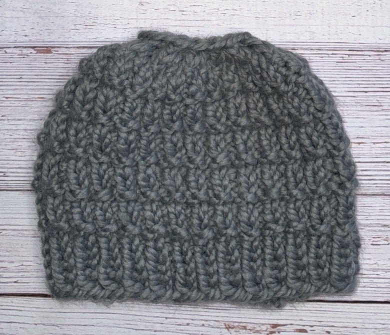 CLEARANCE Handmade Knit Beanie – Gray | One of a Kind | Final Sale - Candicouturedesigns