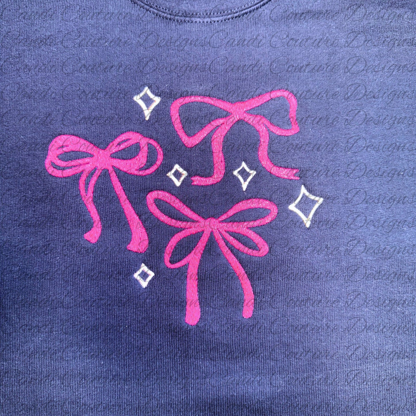 Coquette - Style Sweatshirt with Embroidered Bows and Stars | Feminine and Cute Fashion - Candicouturedesigns
