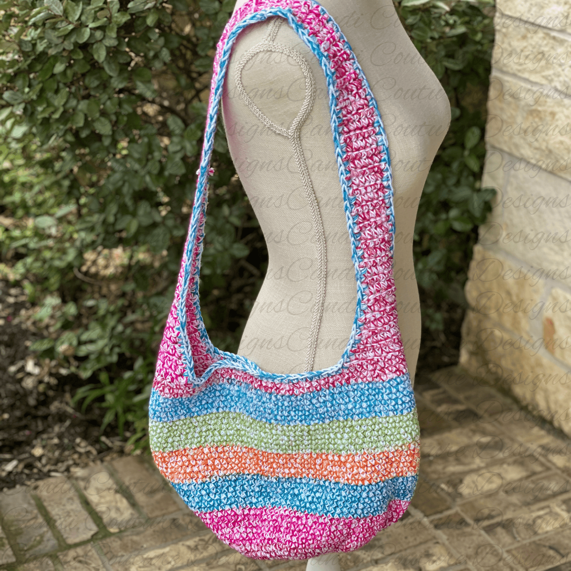 Custom Crochet Market Tote Bag | Handmade Reusable Shoulder Bag | Boho Market or Beach Bag - Candicouturedesigns