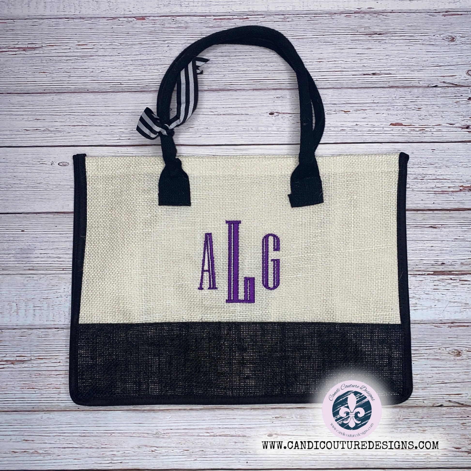 Custom Monogrammed Burlap Tote Bags | Beach, Graduation, Bridesmaids, Bridal Gifts | Personalized Jute Carryalls - Candicouturedesigns