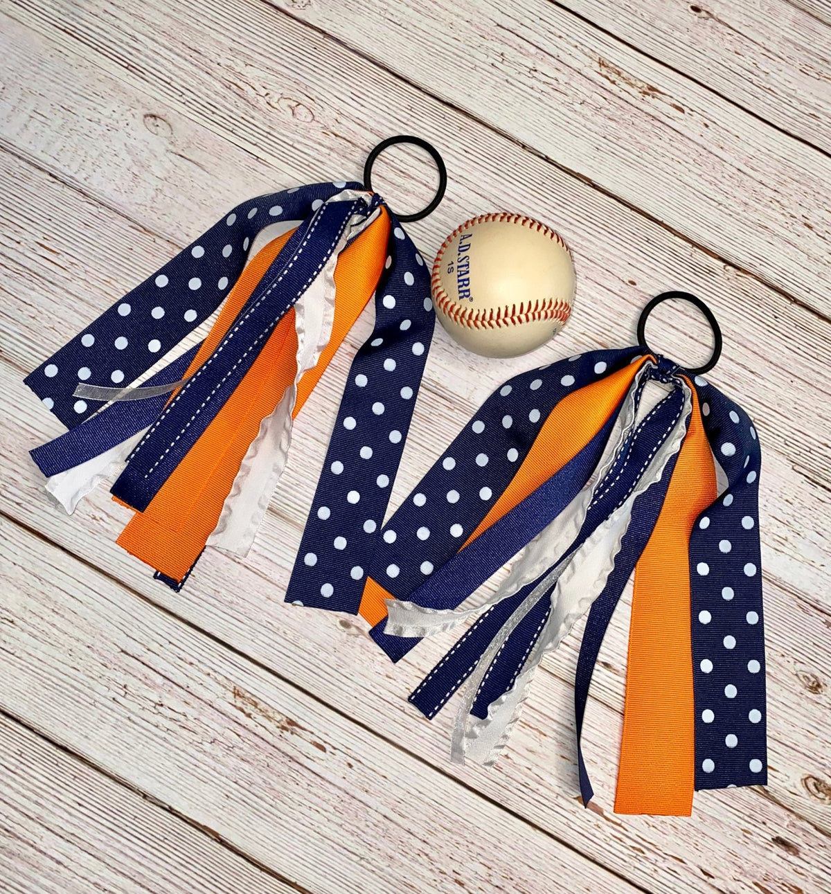 Custom Team Color Ponytail Ribbons | Game Day, Race Day & Cheer Hair Ribbons - Candicouturedesigns