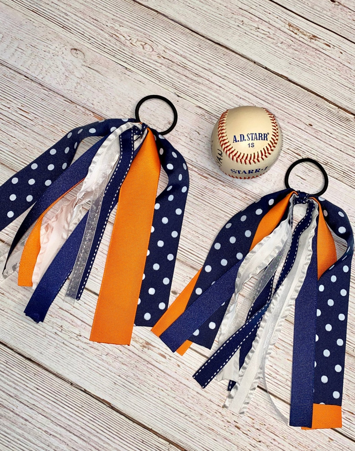 Custom Team Color Ponytail Ribbons | Game Day, Race Day & Cheer Hair Ribbons - Candicouturedesigns
