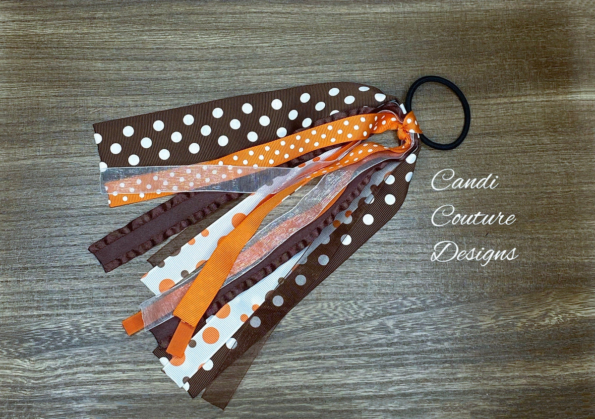 Custom Team Color Ponytail Ribbons | Game Day, Race Day & Cheer Hair Ribbons - Candicouturedesigns