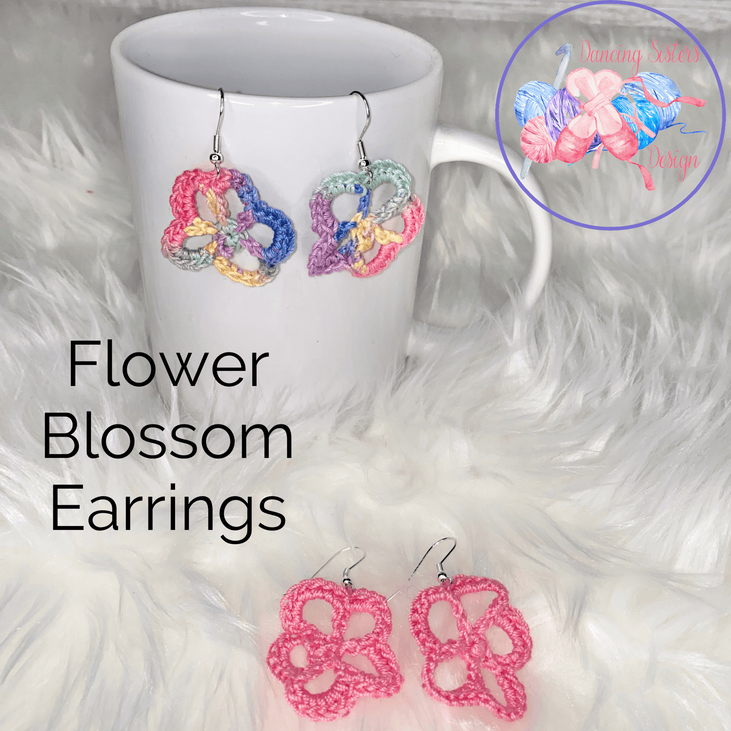 Flower Blossom Earrings Crochet Pattern PDF | Instant Download | Beginner Friendly - Candicouturedesigns