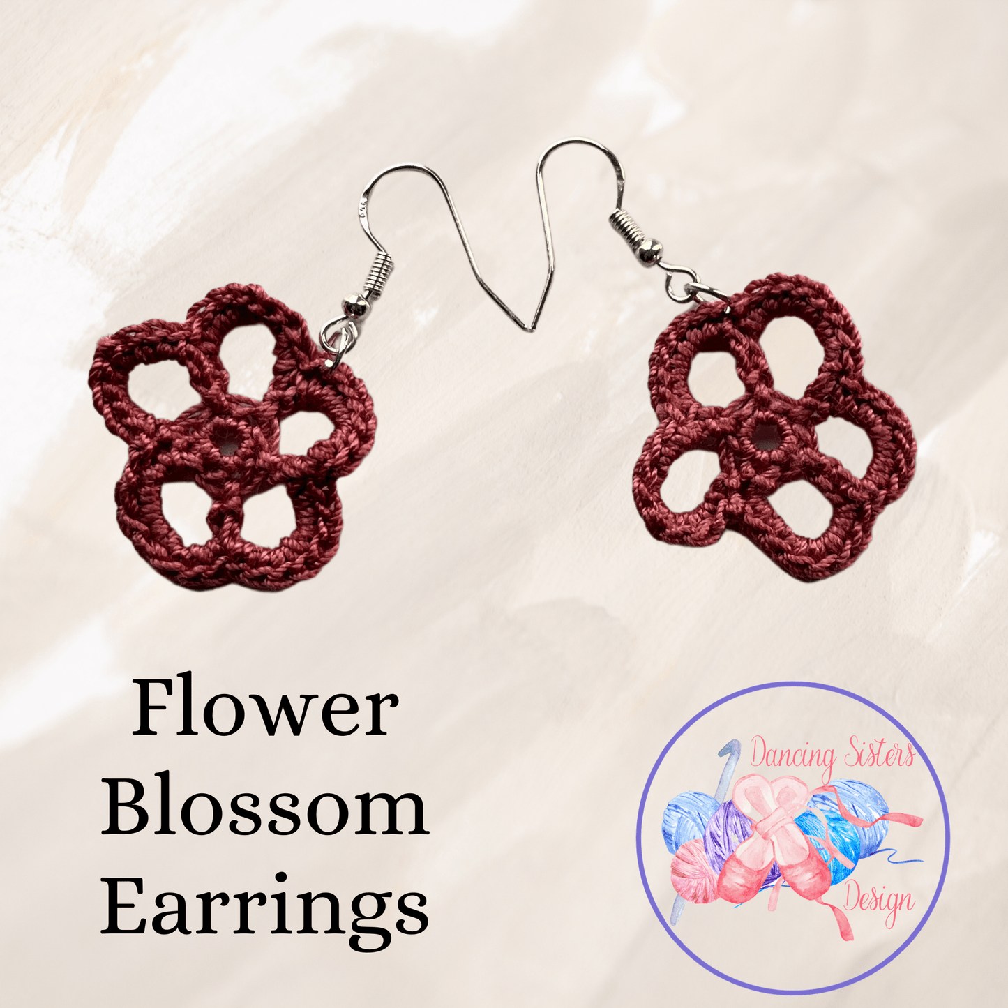Flower Blossom Earrings Crochet Pattern PDF | Instant Download | Beginner Friendly - Candicouturedesigns