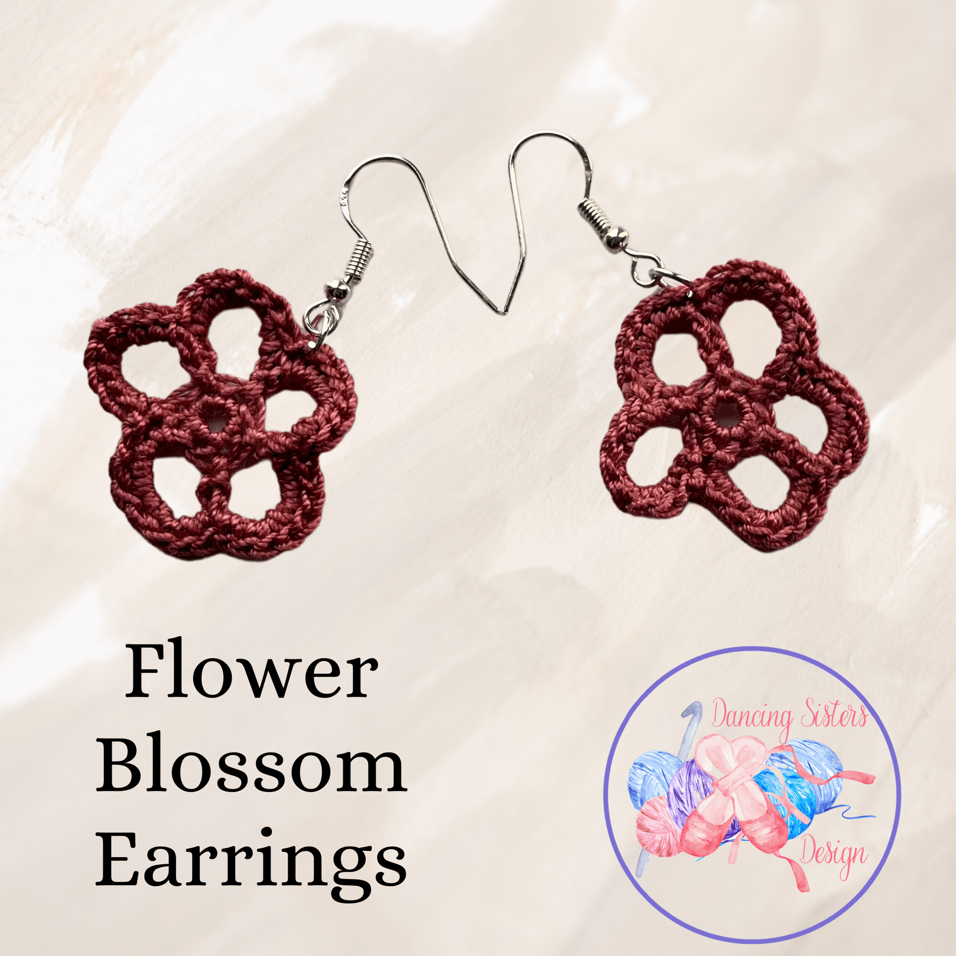 Flower Blossom Earrings Crochet Pattern PDF | Instant Download | Beginner Friendly - Candicouturedesigns