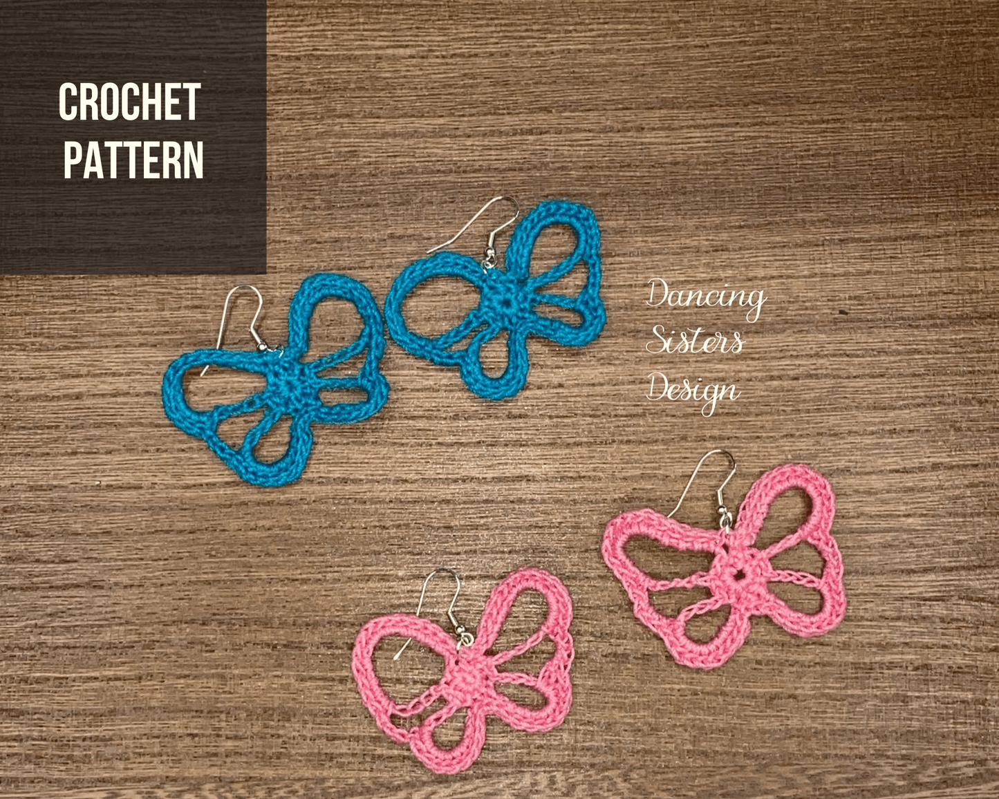 Papillon Earrings Crochet Pattern PDF | Instant Download | Beginner Friendly - Candicouturedesigns