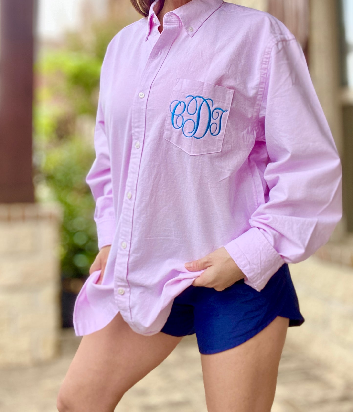 Monogrammed Button-Up Beach Cover-Up | Personalized Oversized Shirts