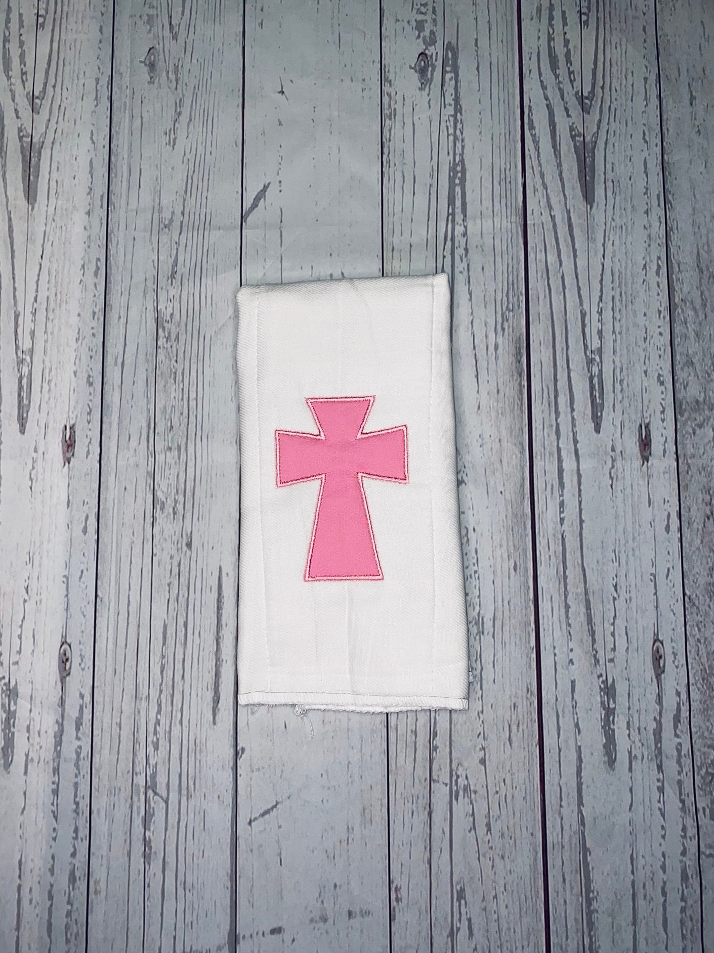 Personalized Baptism Bib and Burp Cloth, Easter Bib with Cross, Personalized Baby Shower Gift, Baptismal Bib, Monogrammed Bib