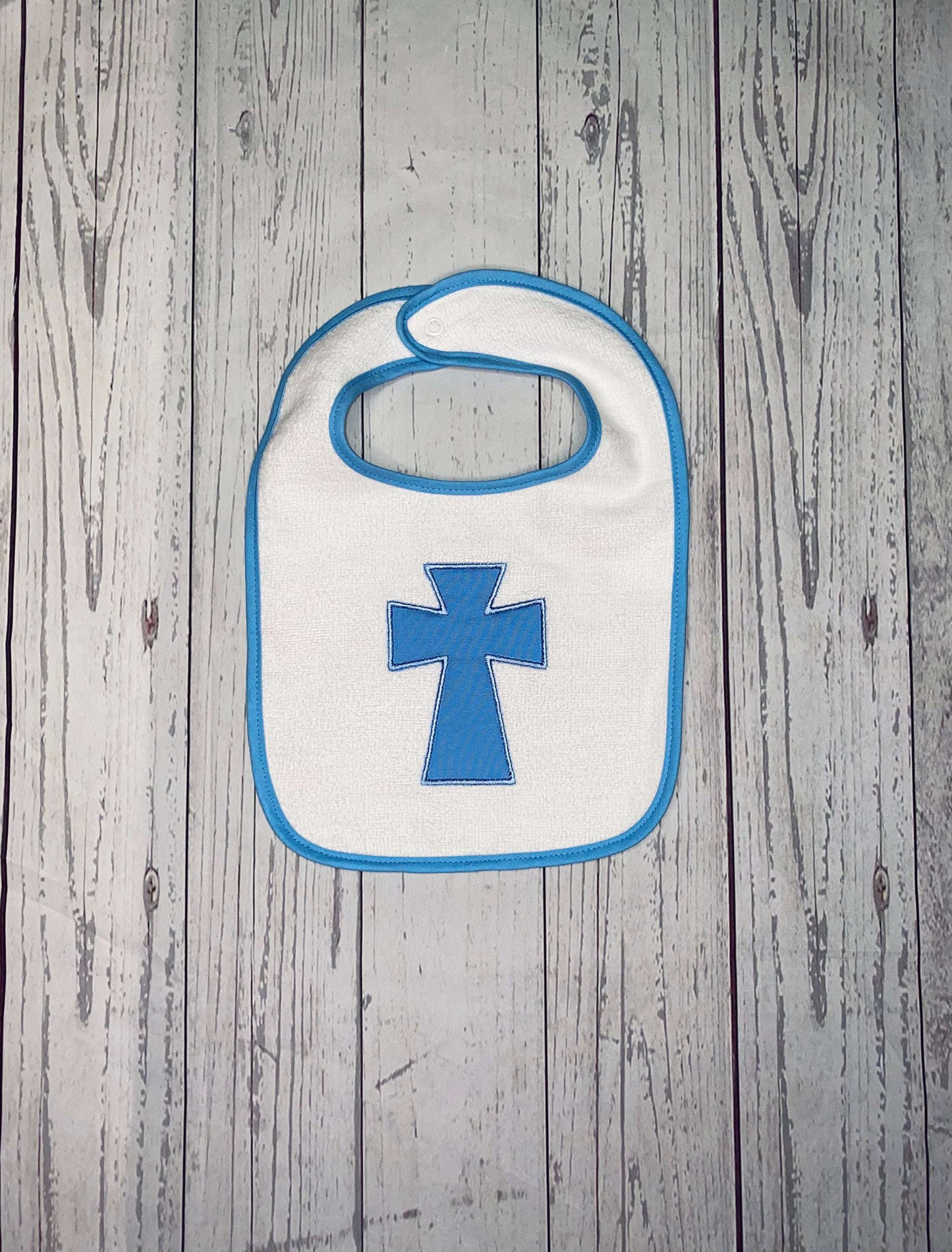 Personalized Baptism Bib and Burp Cloth with Cross