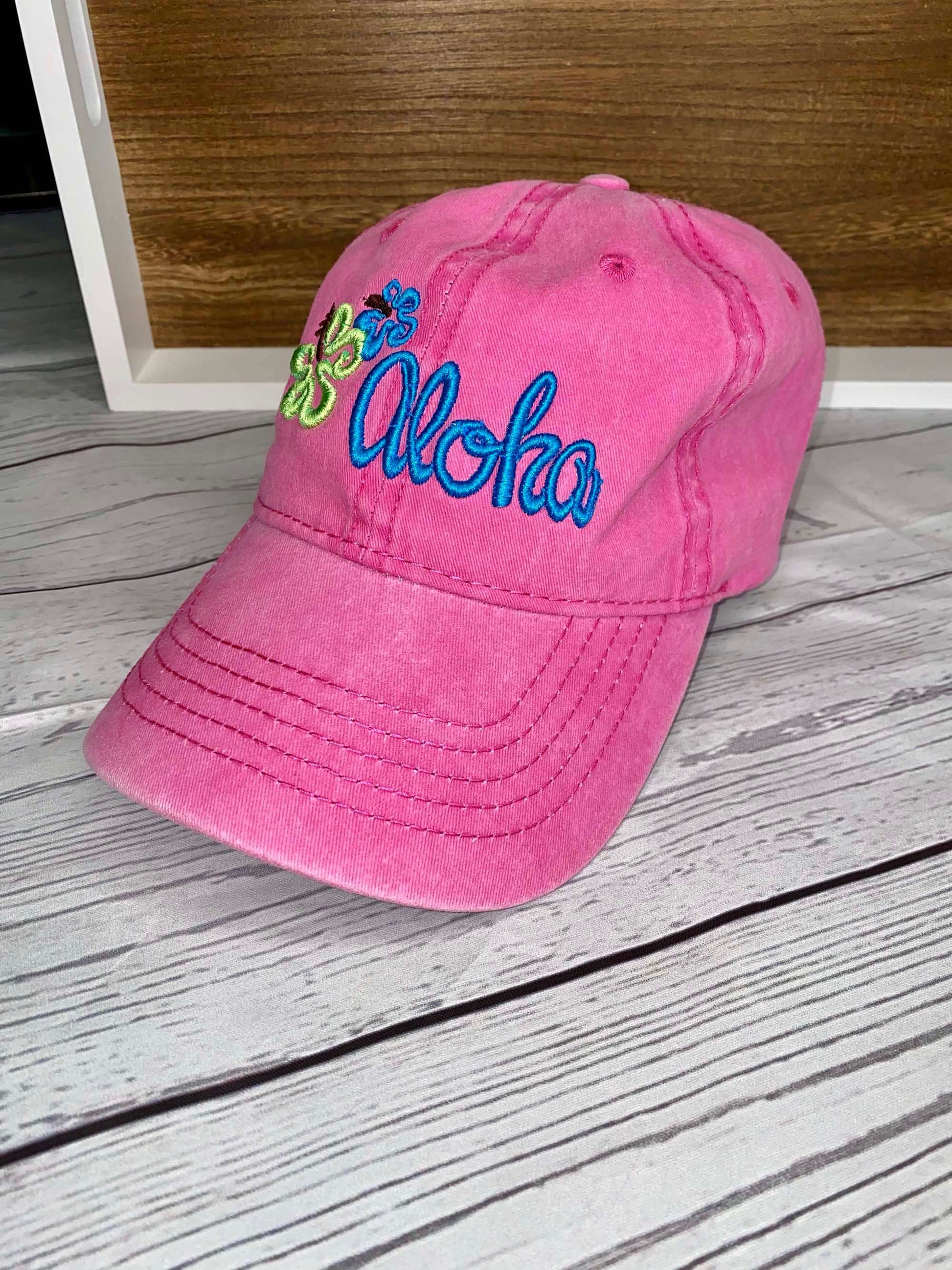 Aloha 3D Puff Hat with Hibiscus Flowers