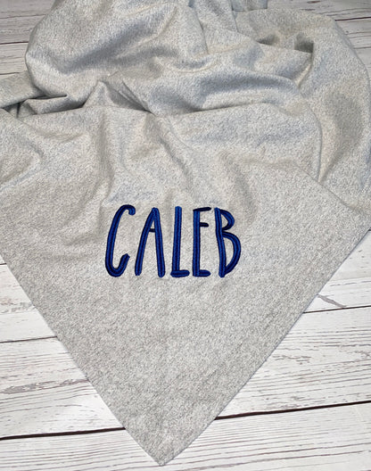 Oversized Throw Personalized Fleece Sweatshirt Blanket, Monogrammed Name Fleece Stadium Blanket, College Team Colors Dorm Apartment Blanket