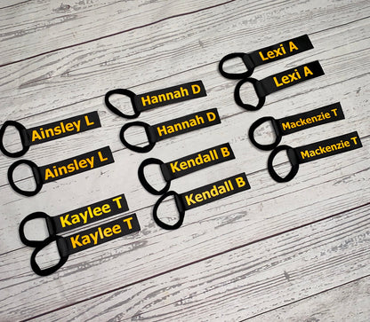 Cheerleading Pom Tags, Personalized Pom Tags, Labels for Pom Poms, Cheer Accessories, Dance Team Name Tag, School Spirit Name Tags
