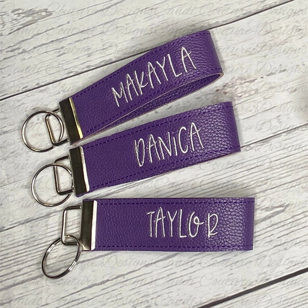 Customizable keychain featuring Gothic/Tattoo font and your name