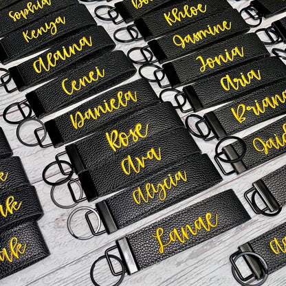 Monogrammed Wristlet Key Fob, Personalized Luggage Tag, Zip Pull Keychain, Custom Name Key Ring, Birthday Teacher New Driver Dance Gift, Tag