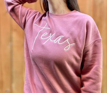Embroidered State Name Crewneck Sweatshirt for Women, State Pride Stitched Sweater, State College Pullover, Cute Oversized Sweatshirts