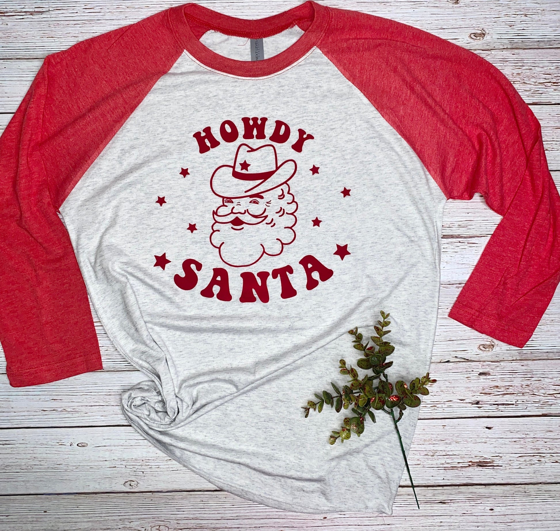 Howdy Santa Graphic Shirt, Cowboy Santa T-Shirt, Country Christmas PJ Top, Funny Santa Tee, Boys Christmas Shirt, Toddler Girls Tween Ladies