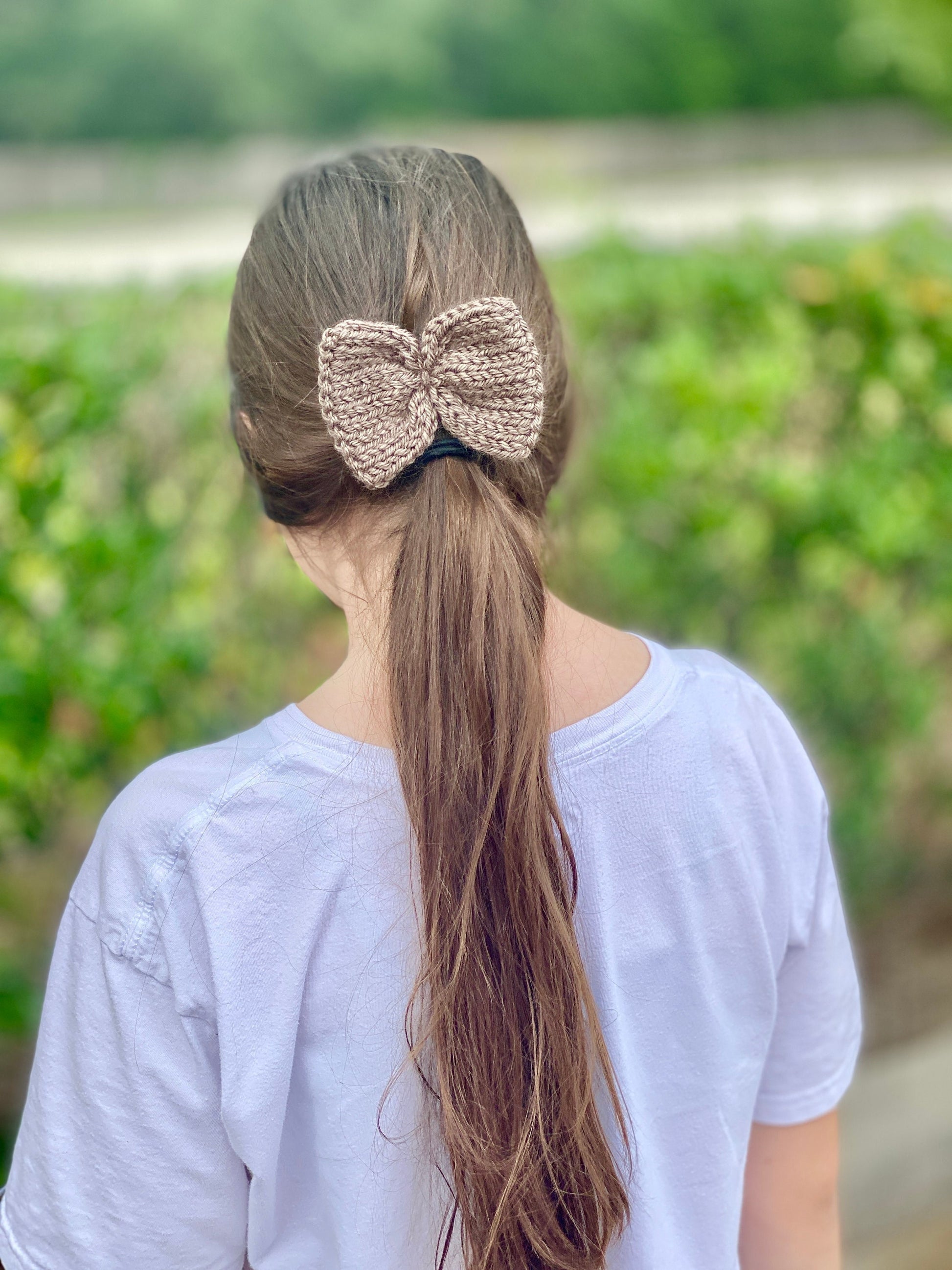 Knitted Hair Bow Clip, Knitted Hair Tie Bow, Soft Knitted Hair Accessory Bow, Knit Bow Barrette, Chic Knitted Bow Ponytail Holder,