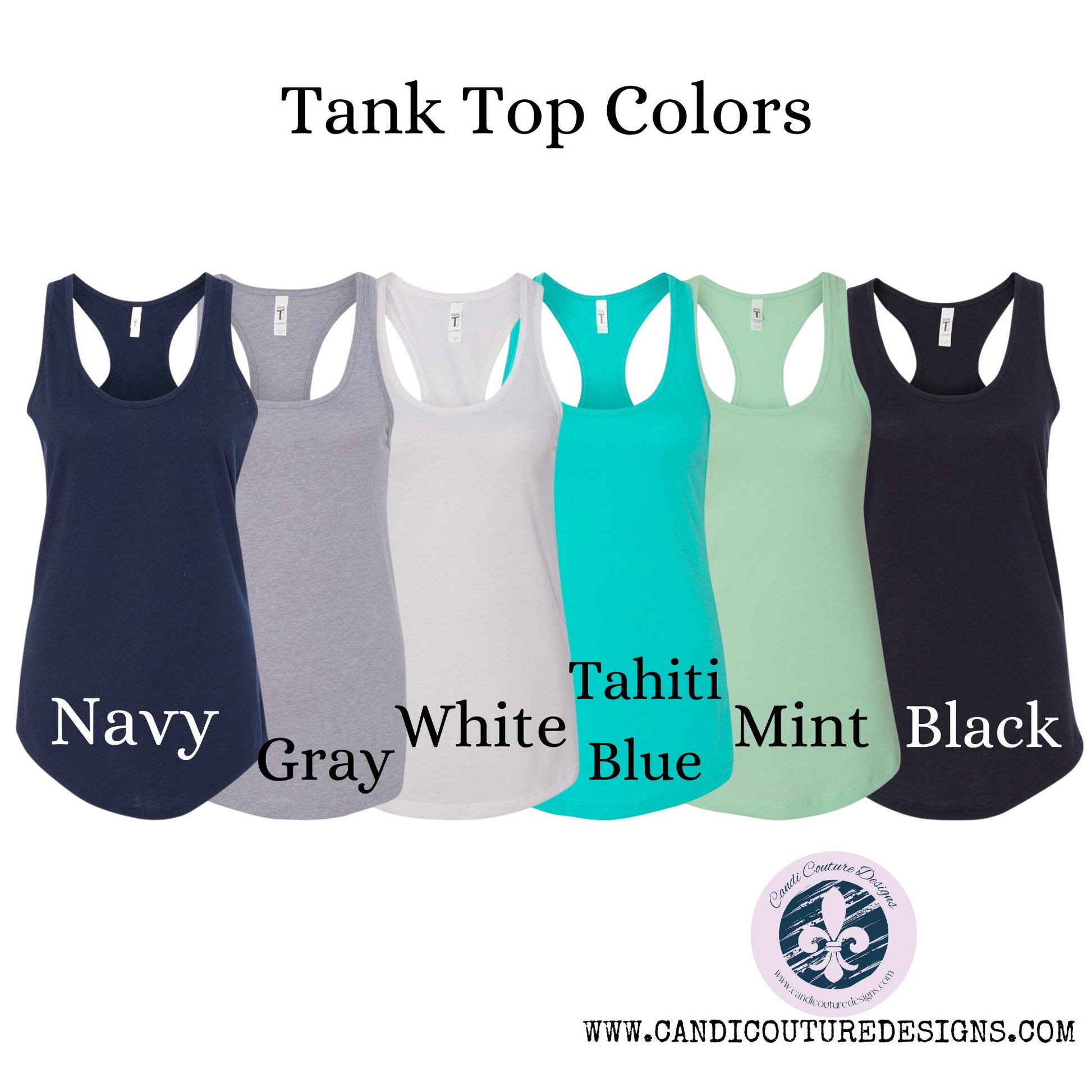 Stylish navy tank top for girls&#39; trip with hot pink puff hibiscus design.