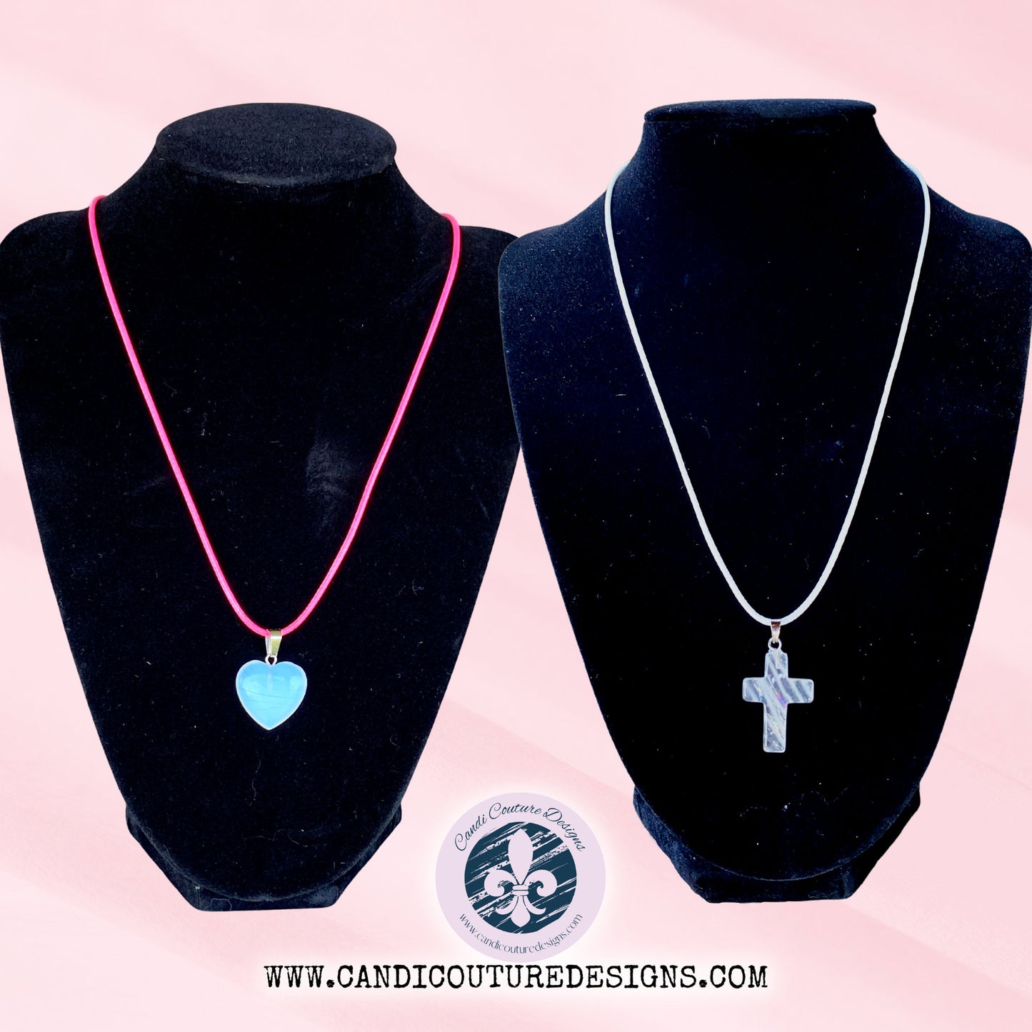 Stylish waxed cord necklace with heart pendant